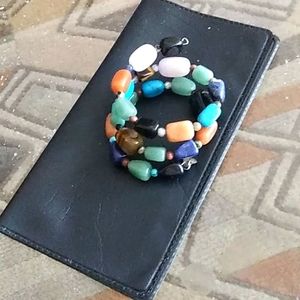 Gemstone coil bracelet one size fits most